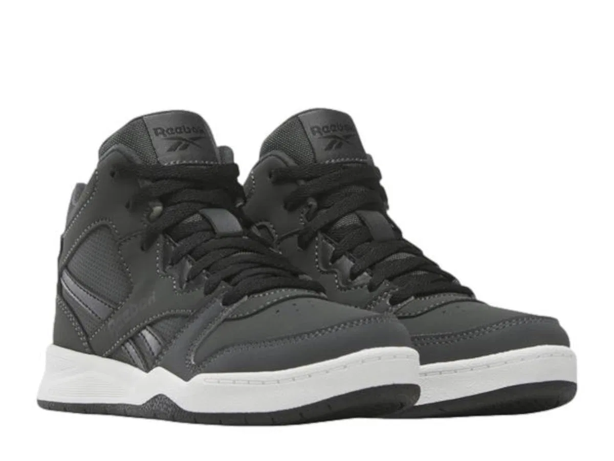 Детские кроссовки для мальчиков с завязками Reebok BB 4500 Court, Grey6 Ftwrwhite Black