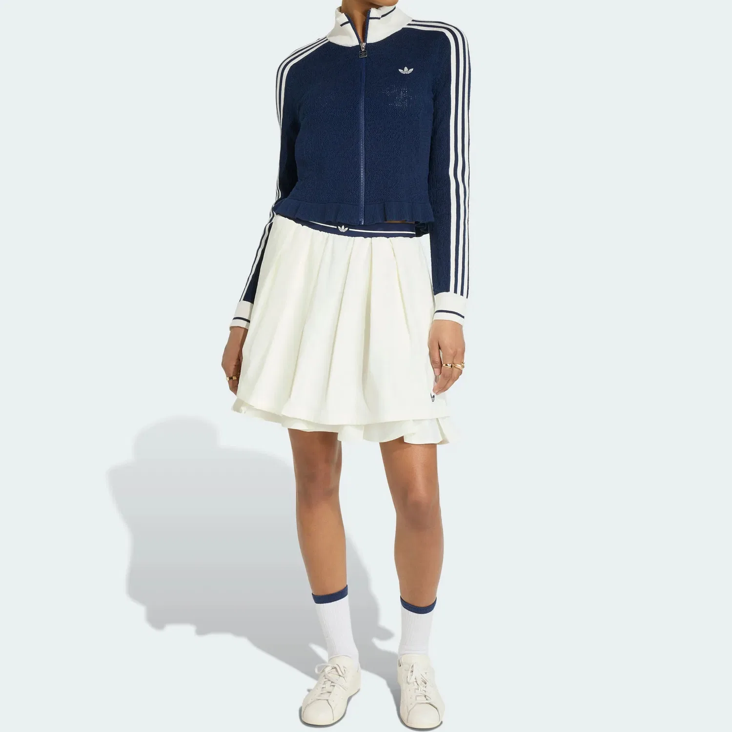 Женская юбка плиссированная Adidas Originals, Jade White — фото 3
