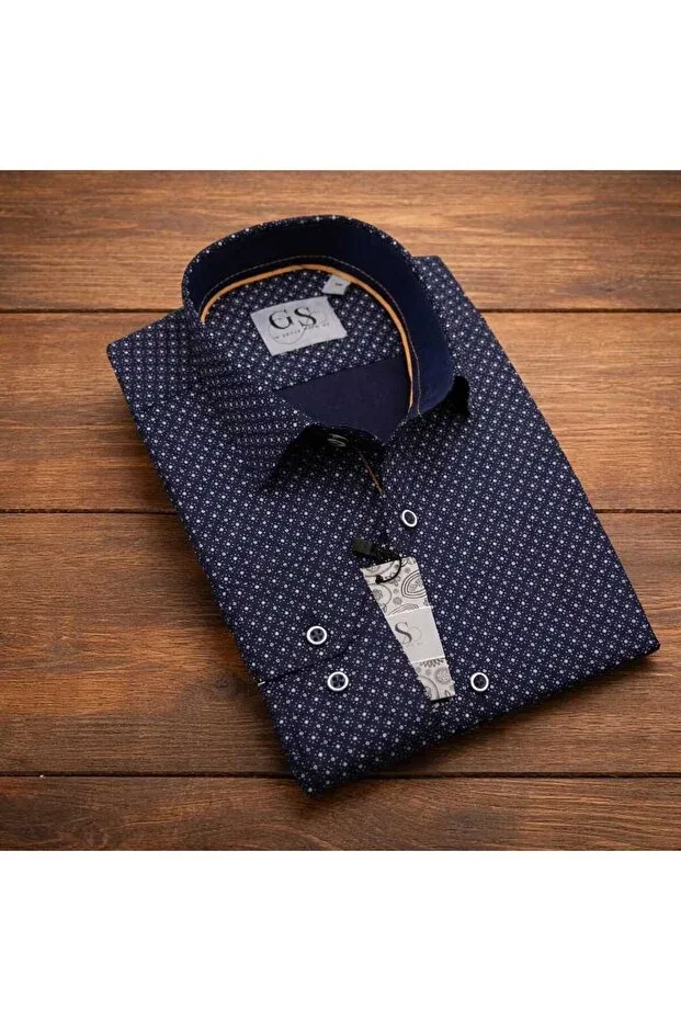 Детская рубашка для мальчиков с принтом Gs Tekstil, Navy Blue — фото 2