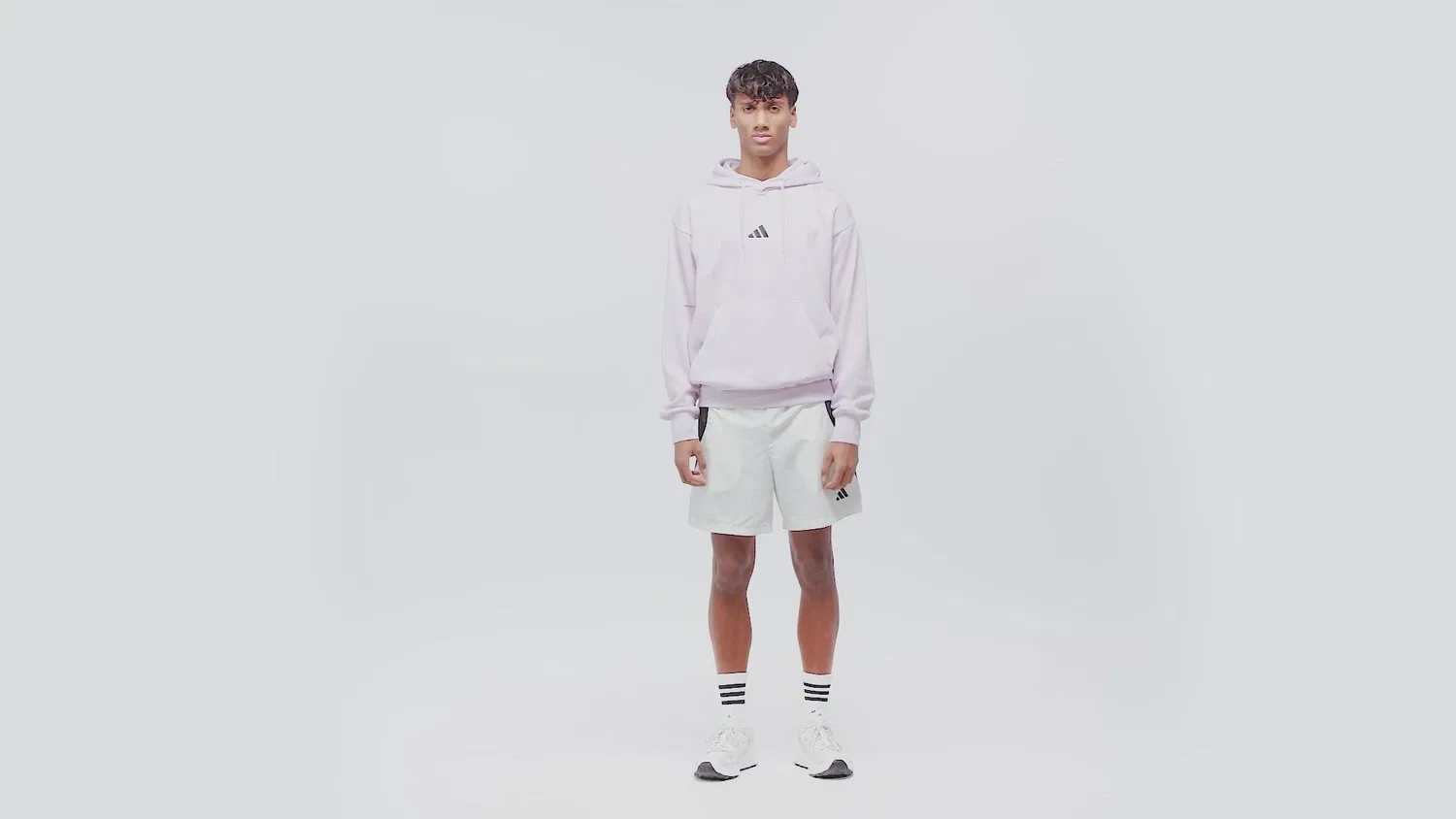 Мужские шорты с сатиновой окантовкой, модель Stadium, Adidas, White — фото 2
