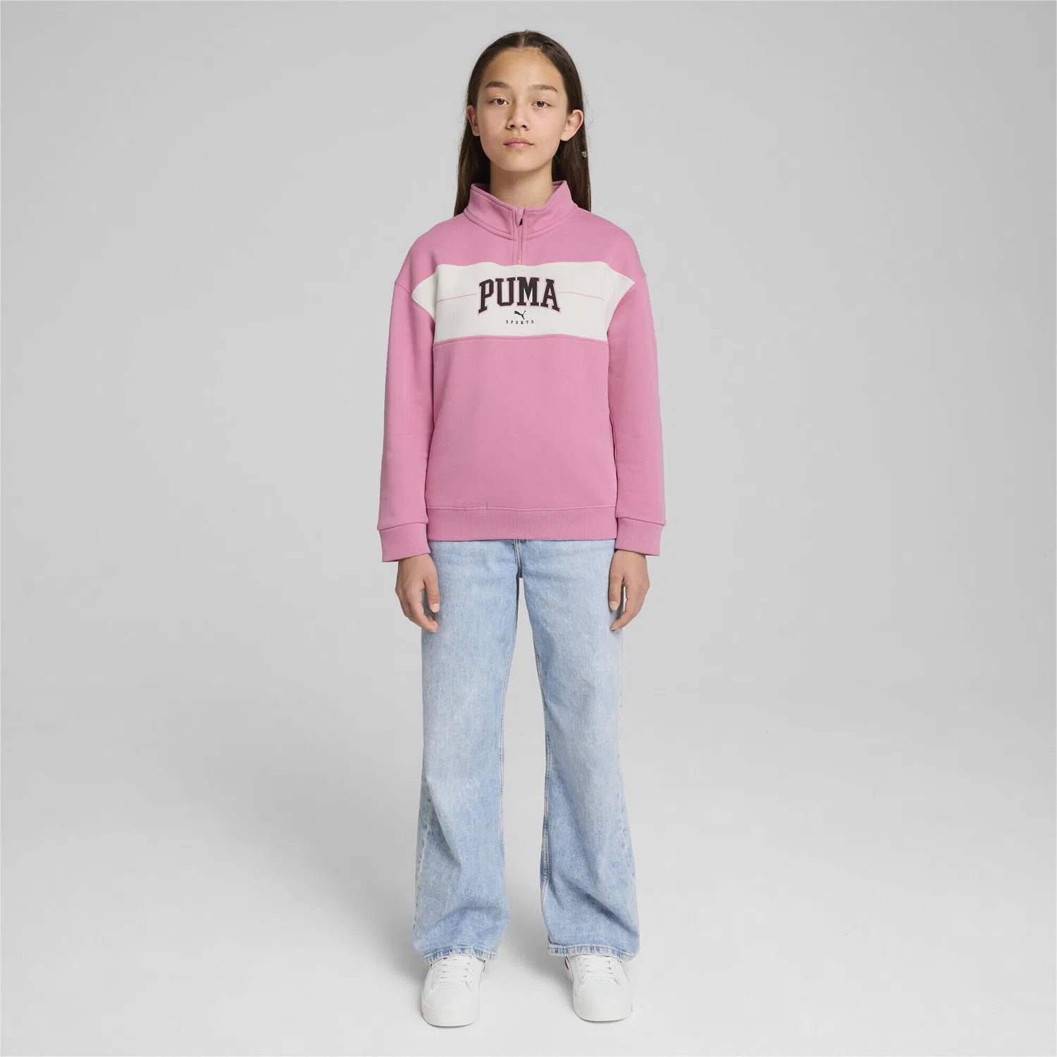 Детский свитшот с принтом PUMA SQUAD Puma, Mauved Out Pink — фото 2