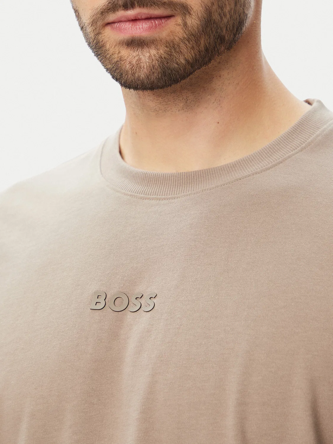 Мужская футболка свободного кроя Tee Boss, бежевый — фото 4