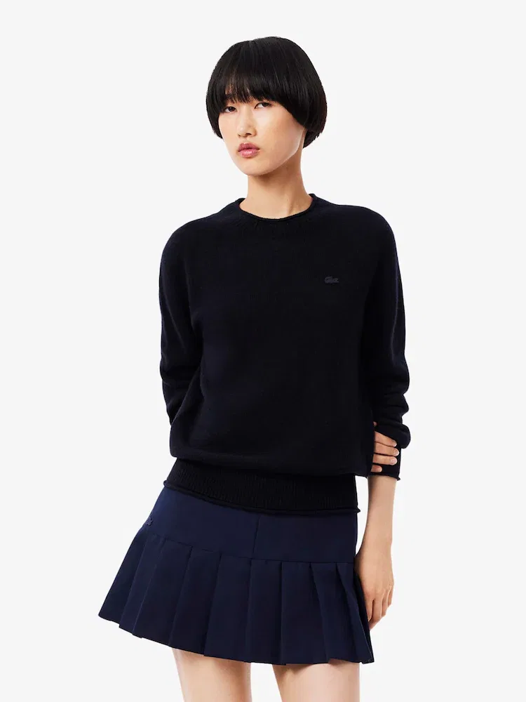 Пуловер женский LACOSTE 166, шерстяной, круглый вырез