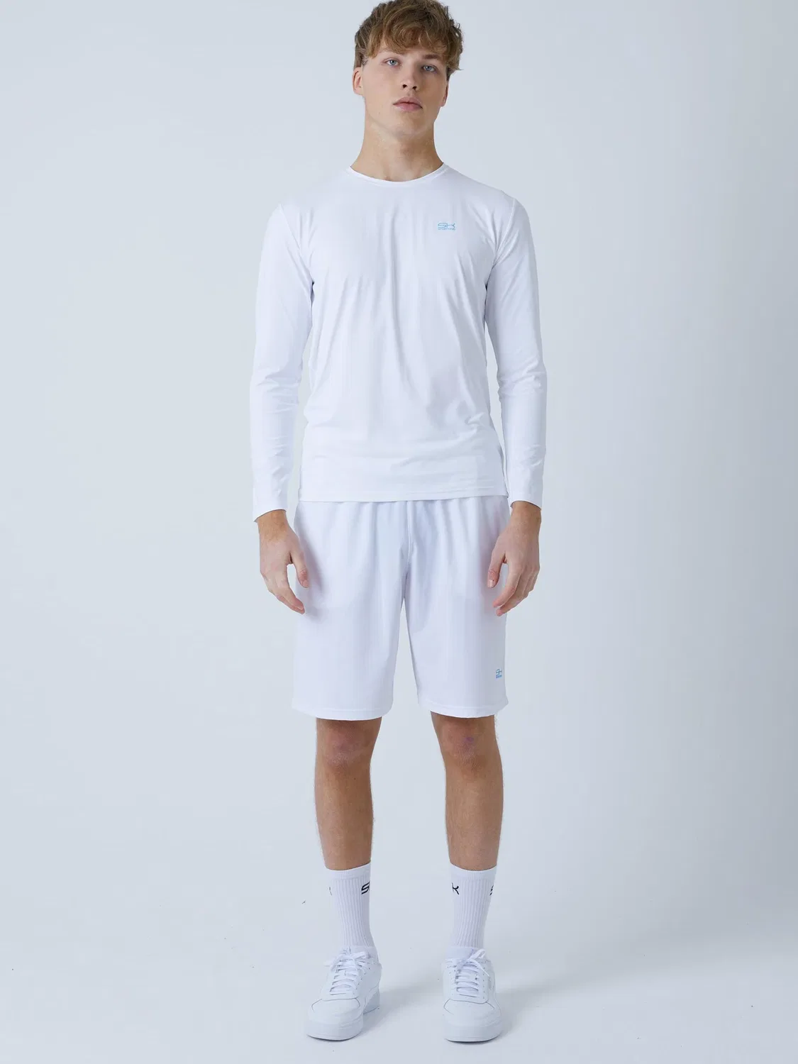 Спортивная футболка Sportkind Performance Shirt с круглым вырезом и длинными рукавами, белого цвета
