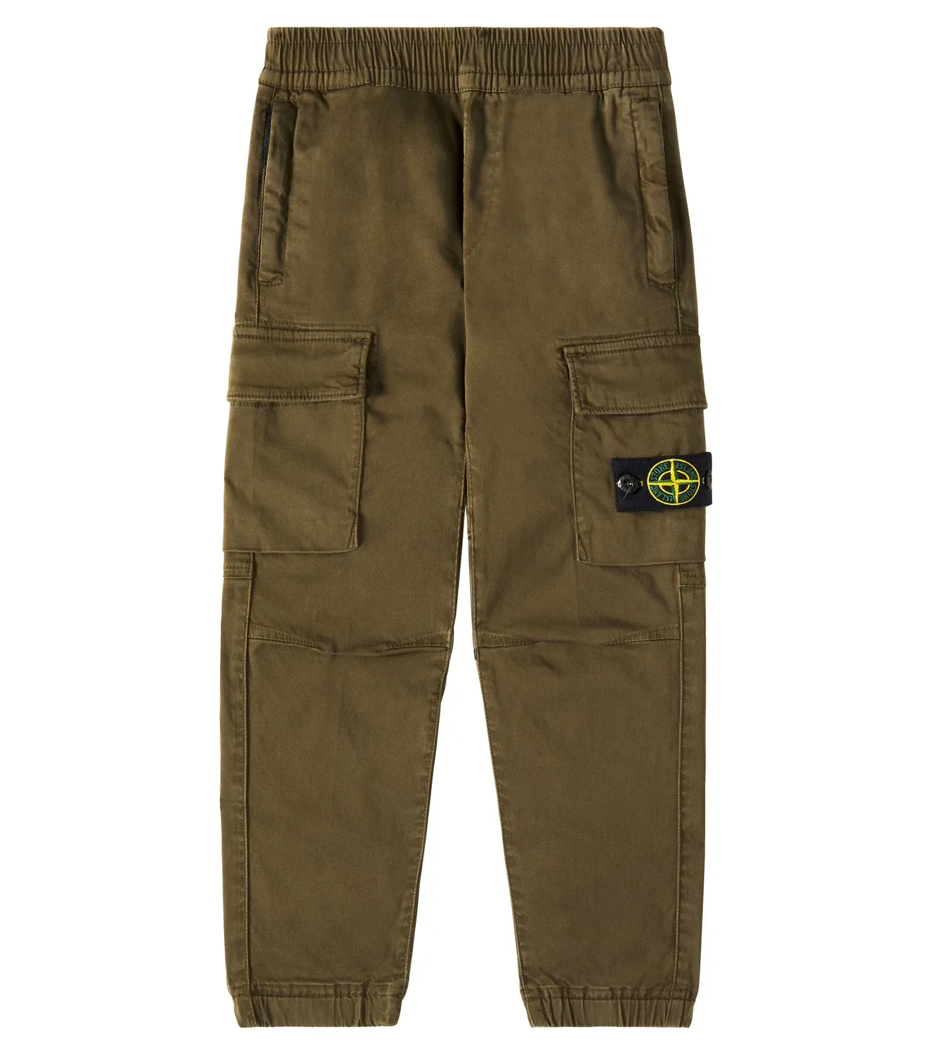 Брюки хлопковые с карманами-карго Stone Island Junior, зеленый