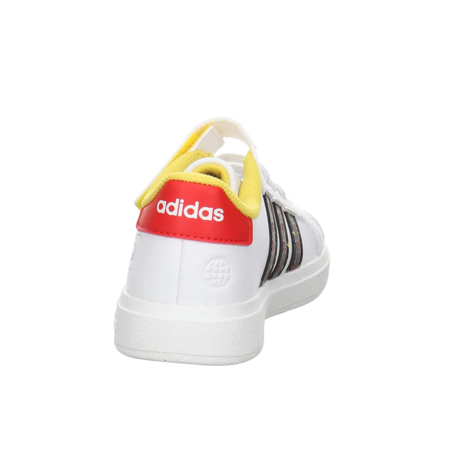 Детские кроссовки для мальчиков с принтом Grand Court Mickey El K Adidas, White Black — фото 4