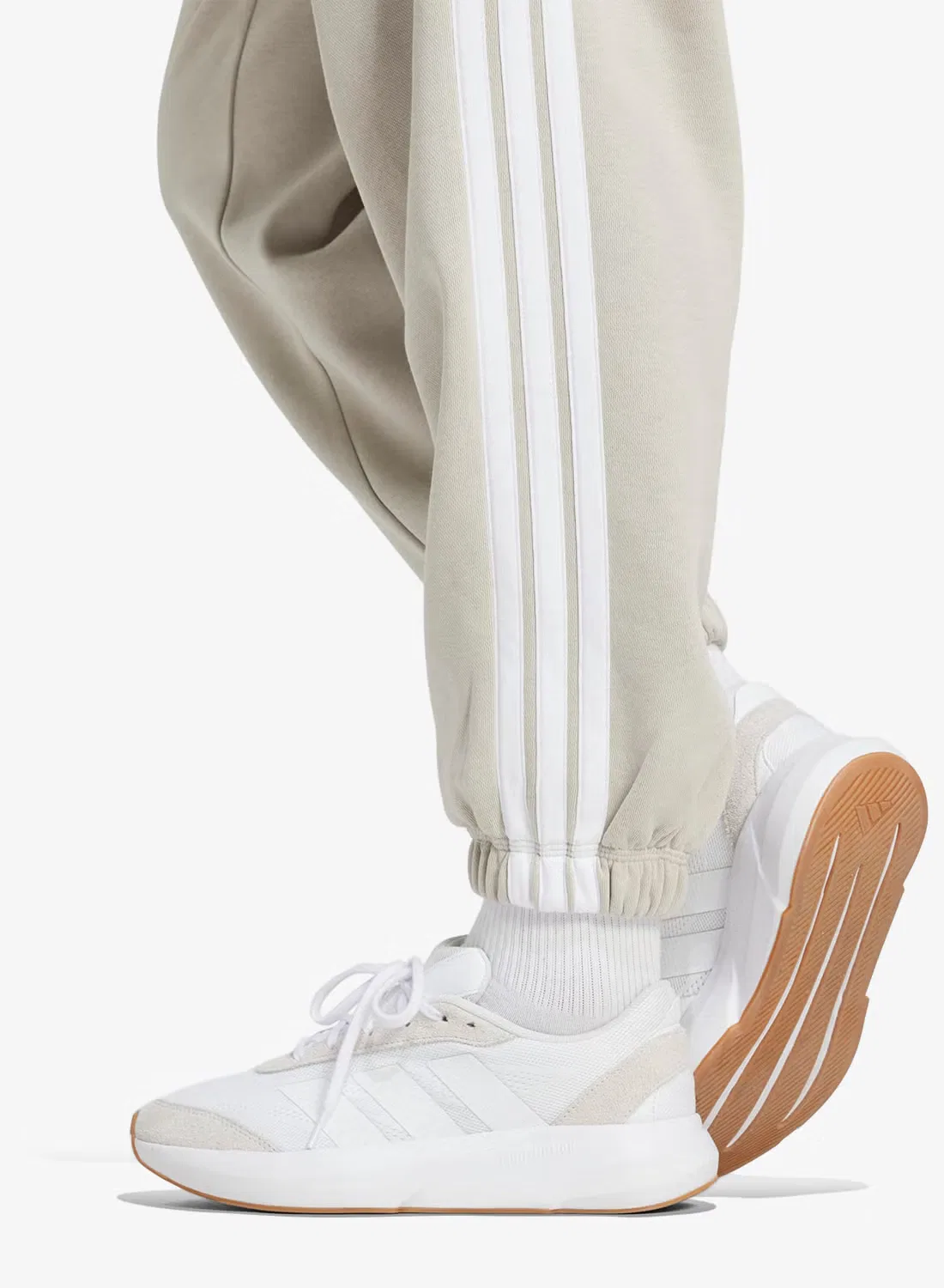 Штаны из футера с логотипом 3-Stripes Adidas, белый — фото 3