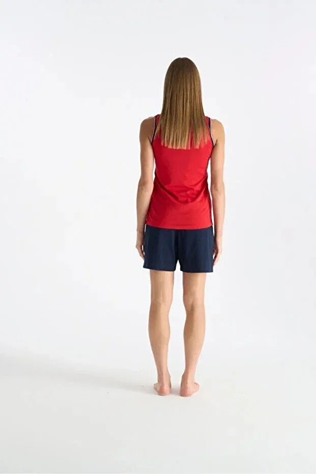Женский комплект шорт на бретелях с карманами U.S. Polo Assn., Red — фото 4