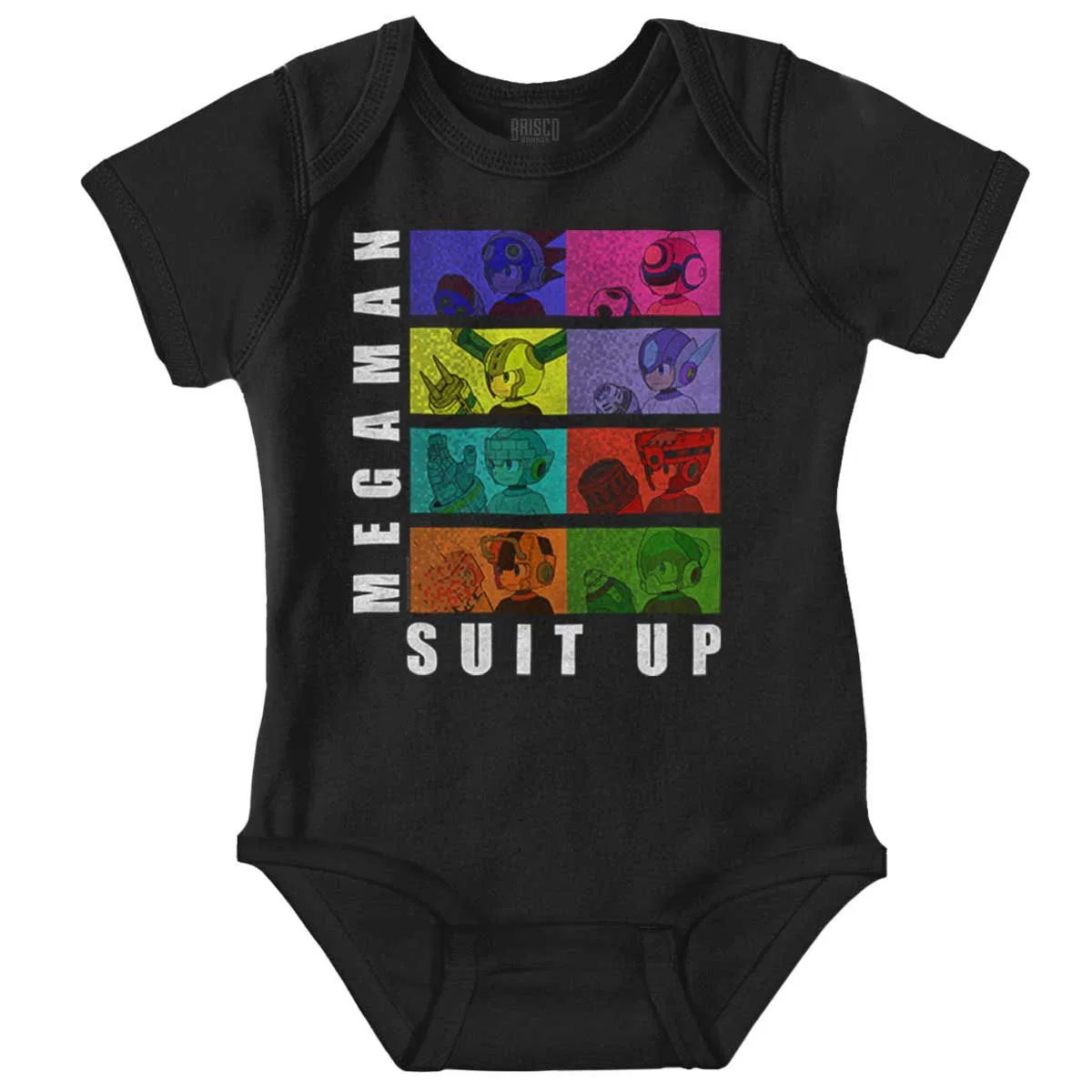 Детский боди-комбинезон с коротким рукавом Mega Man Suit Up Brisco Brands, Black
