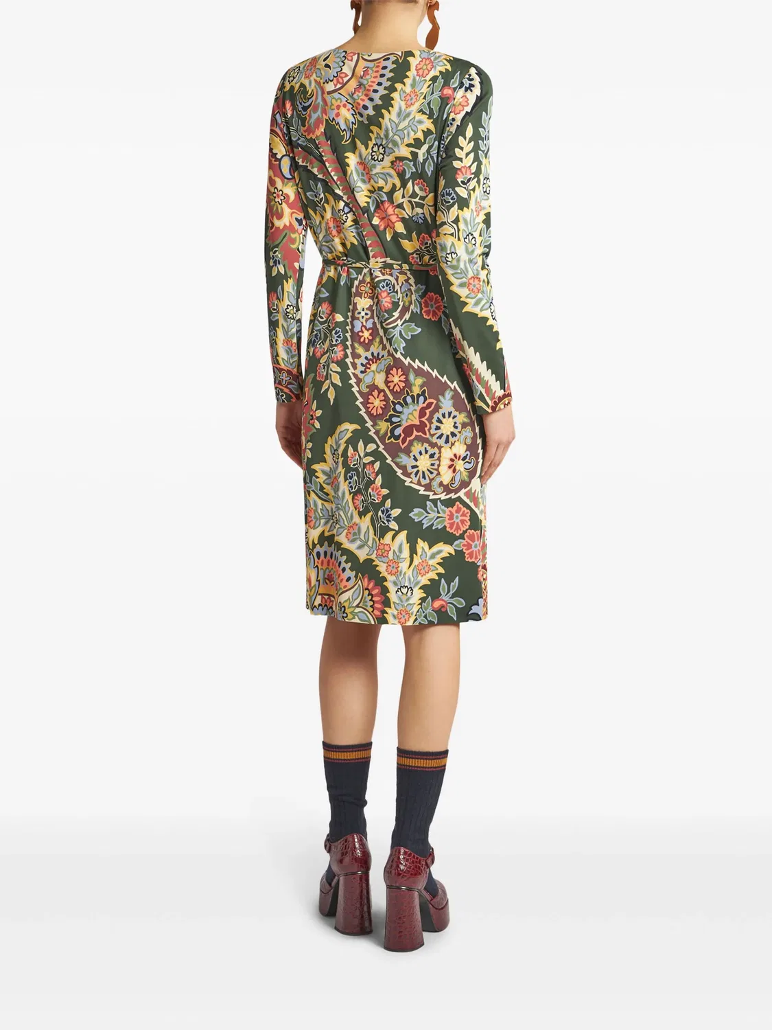 Платье с абстрактным узором ETRO, зеленый — фото 4