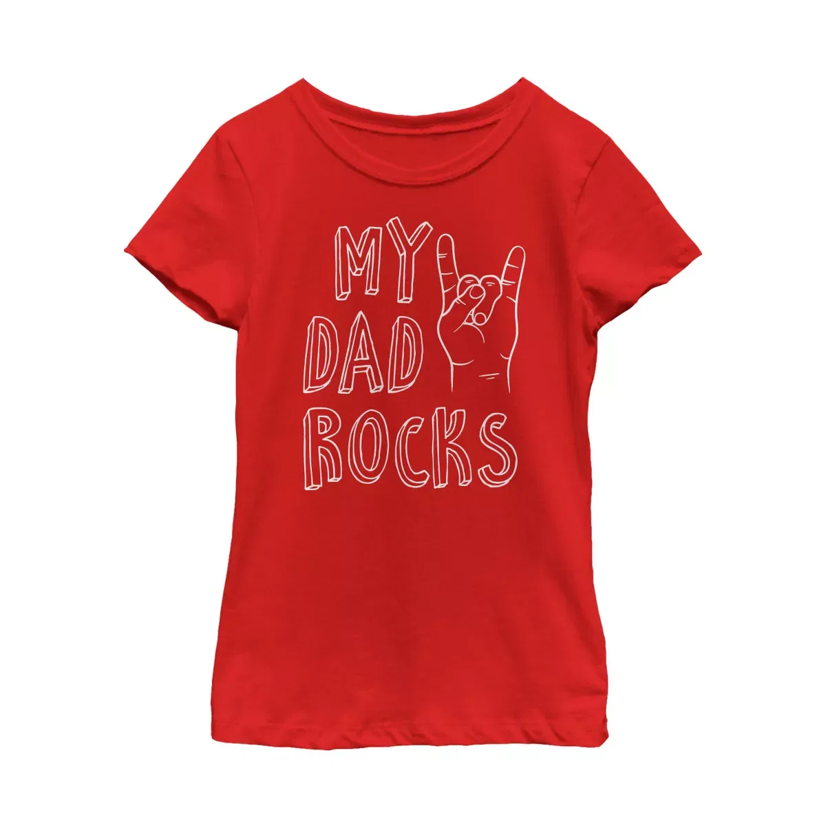 Детская футболка с принтом Lost Gods Father's Day My Dad Rocks T-Shirt LOST GODS, Red