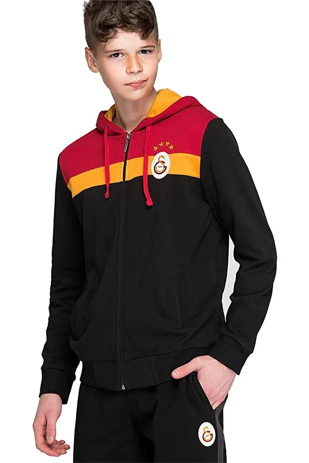 Детское худи для девочек с принтом Galatasaray, Sweat Black-Red