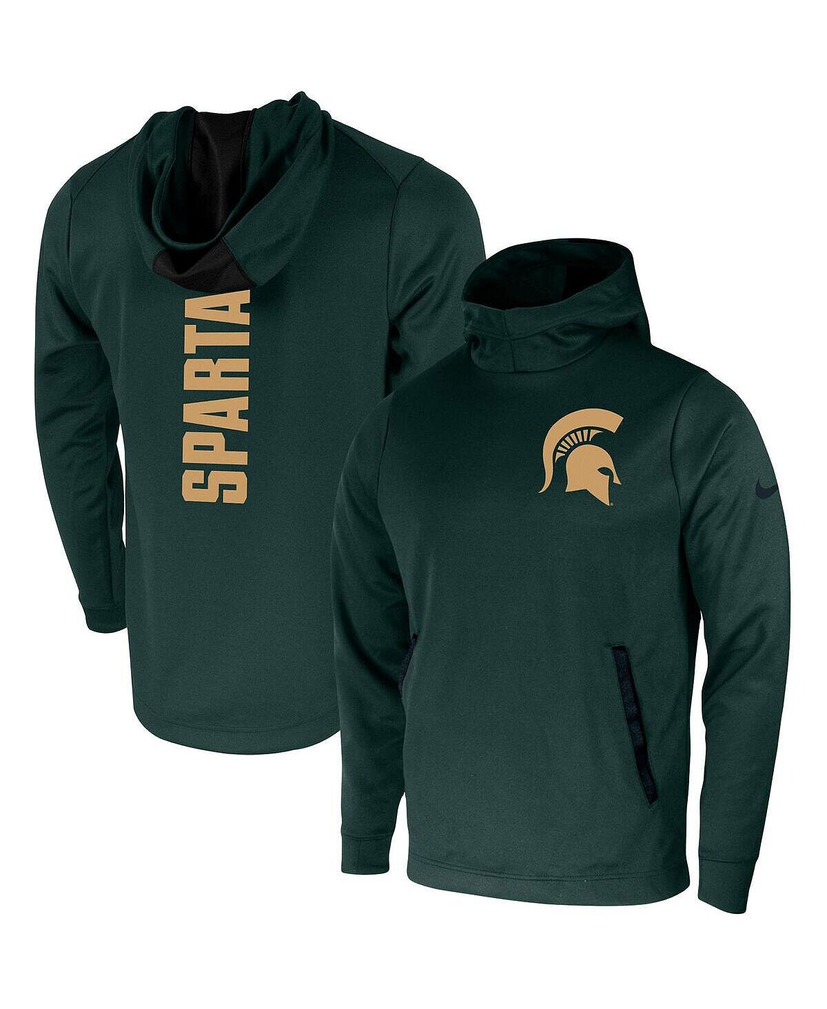 

Мужская зеленая толстовка с капюшоном michigan state spartans 2-hit performance pullover Nike, зеленый