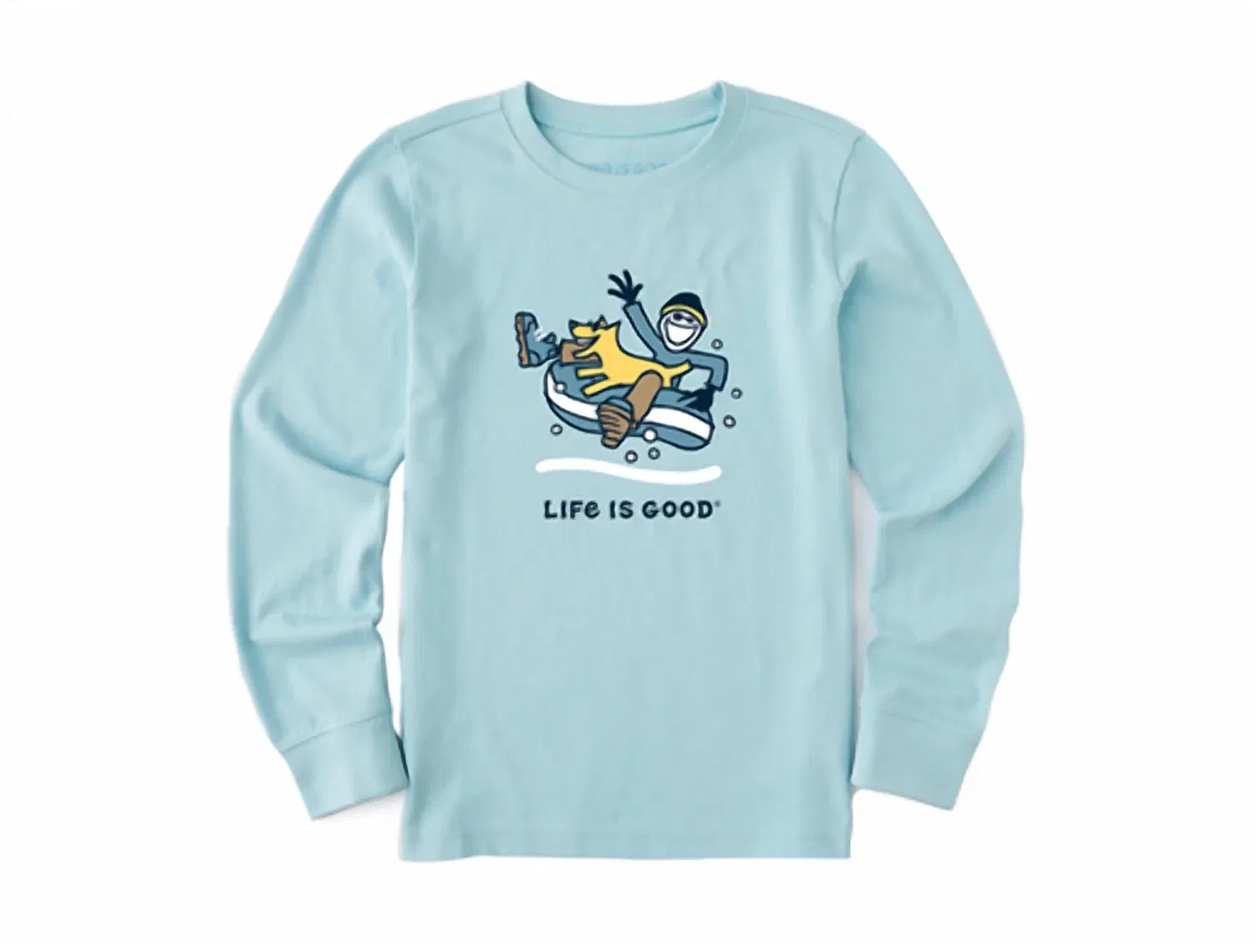 Детский лонгслив с принтом Jake And Rocket Snowtube Life is Good, Beach Blue