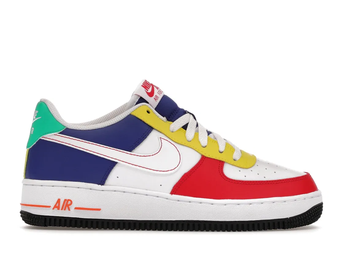 Детские кроссовки Lifestyle Nike Air Force 1 Low '07 LV8 Rubik's Cube, University Red/Deep Royal Blue/Opti Yellow/White