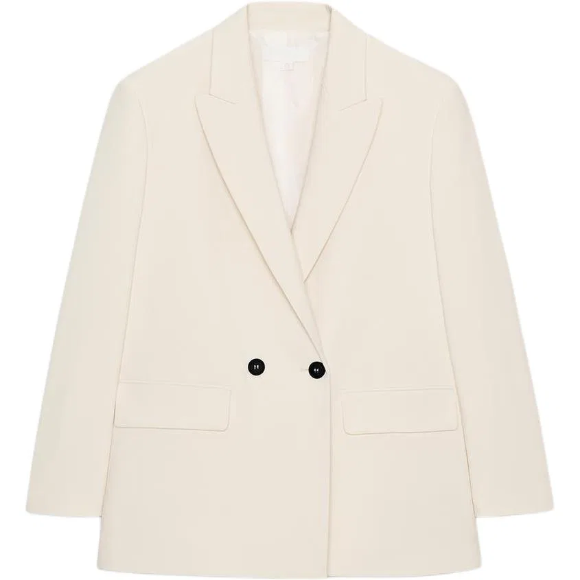 Женский деловой костюм с вырезом-лацканом Frosted White, ZARA, Frosted White