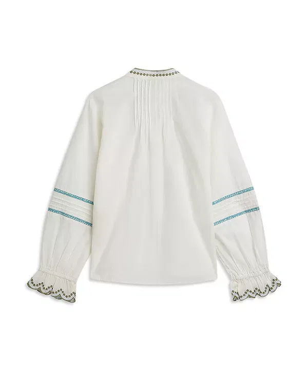 Детская рубашка для девочек с длинным рукавом Embroidered Cuff Scotch & Soda, Eggnog — фото 2