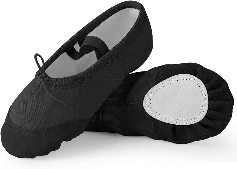 Детские балетки для девочек с кожаным мыском Bestgift, Black