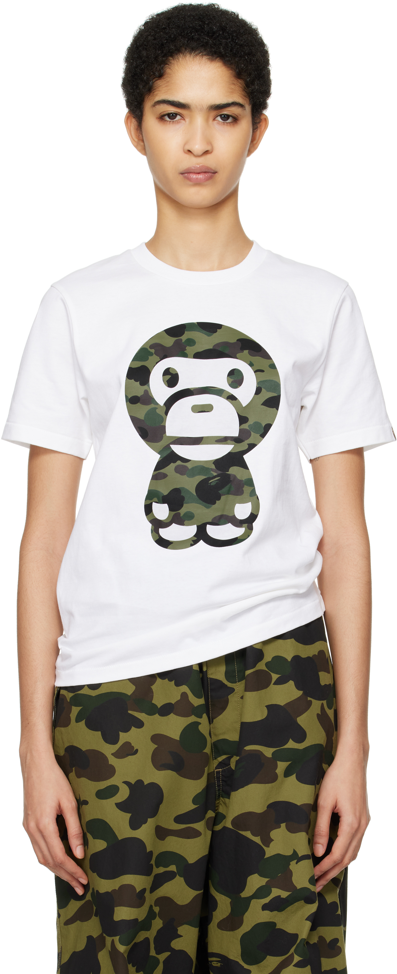 

Белая футболка 1st Camo Big Baby Milo BAPE