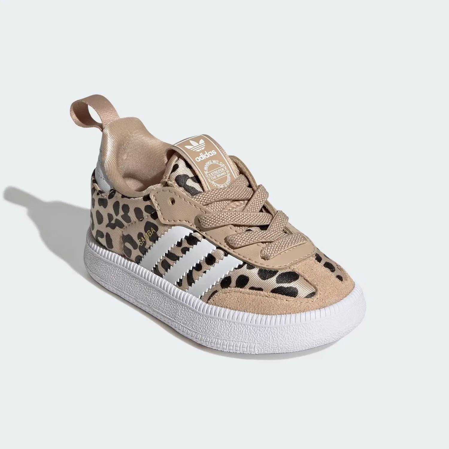 Детские кроссовки без шнуровки Samba Quickon Adidas Originals, Magic Beige/Cloud White/Core Black — фото 4
