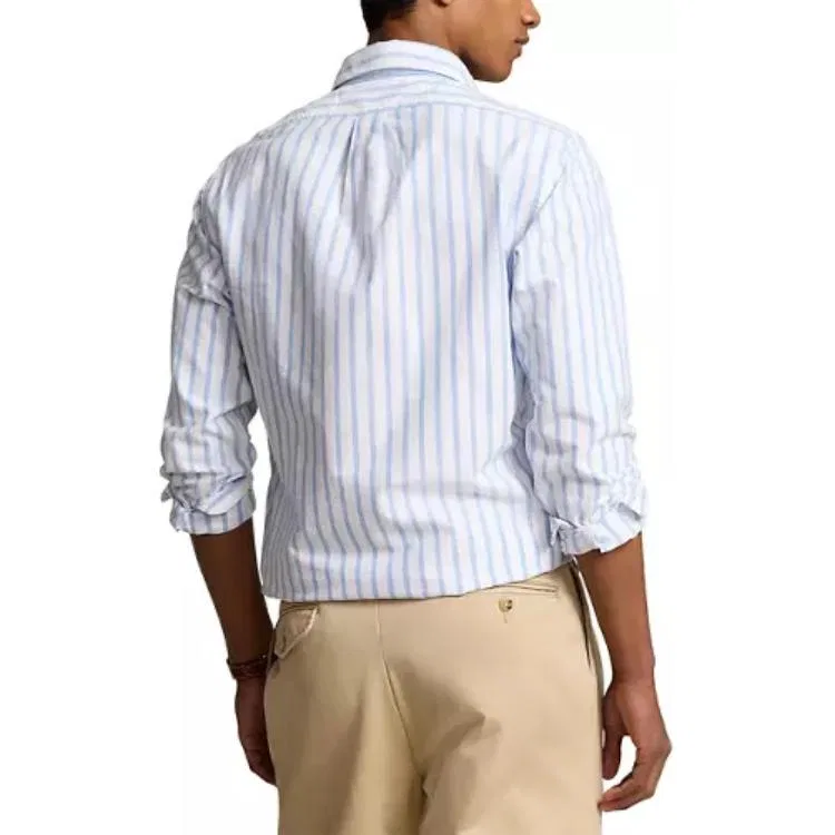 Рубашка Classic Version, Polo Ralph Lauren, White & Blue — фото 3