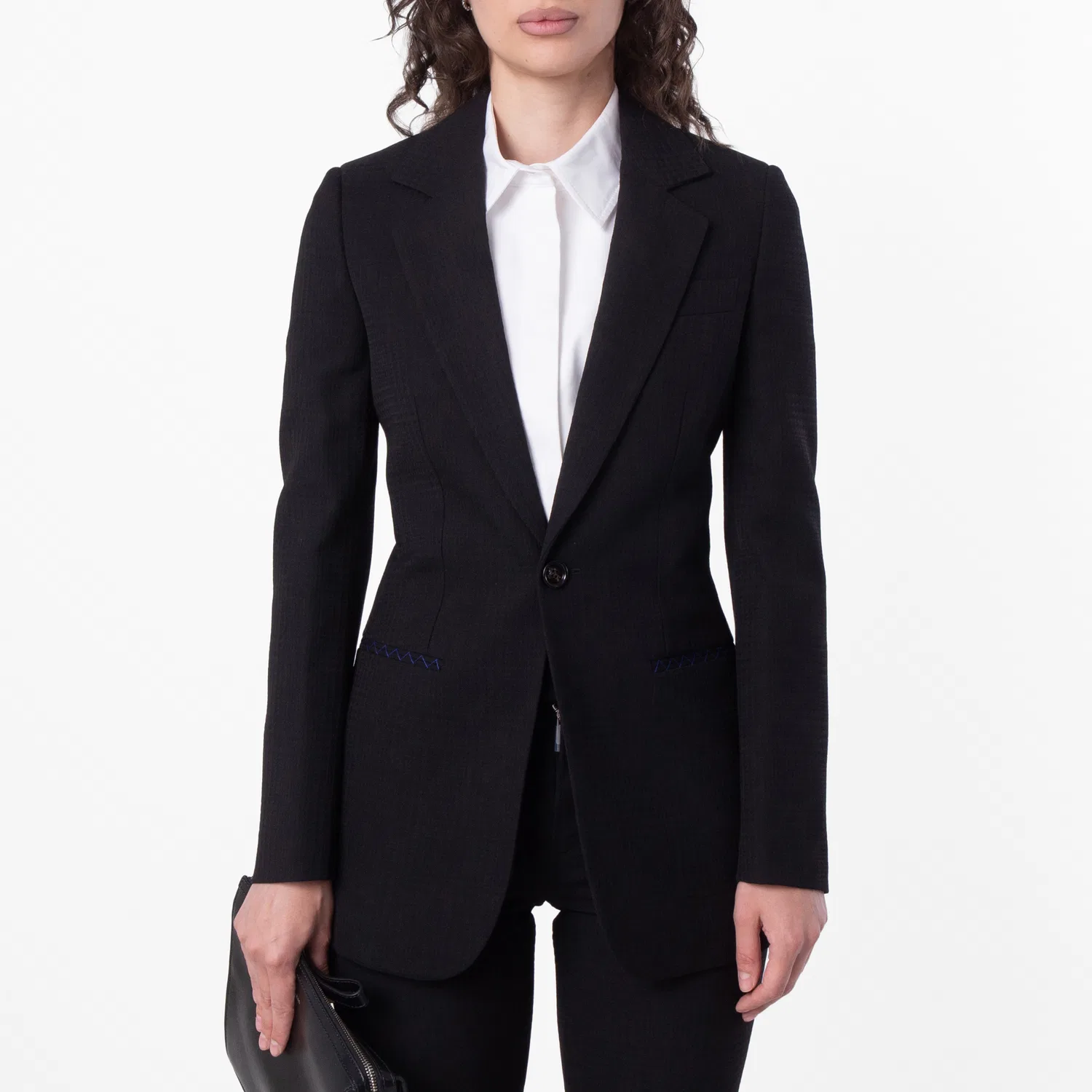 Жакет шерстяной в клетку Prince of Wales Burberry, Black