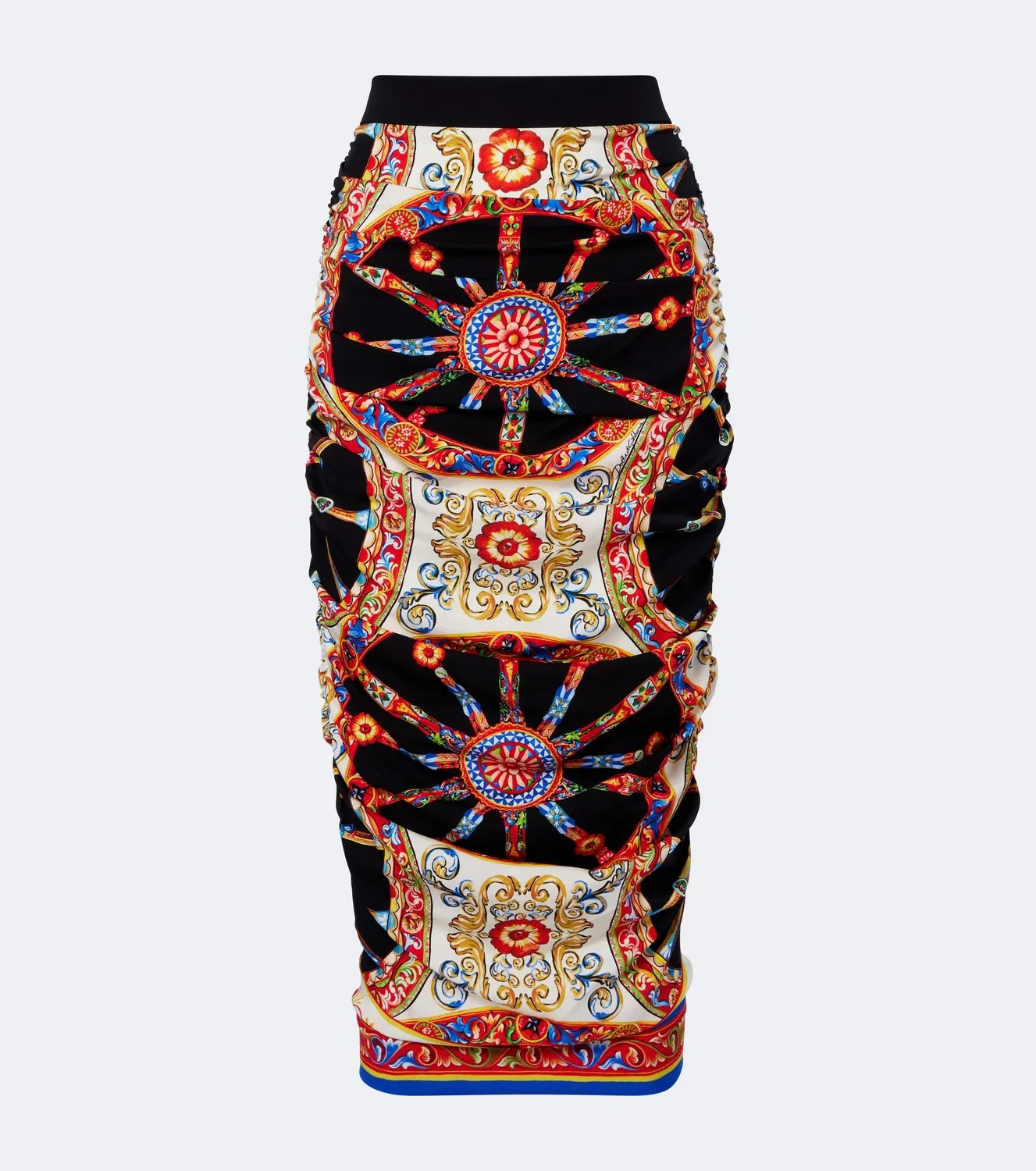 Миди-юбка Caretto из смесового шелка Dolce & Gabbana, мультиколор