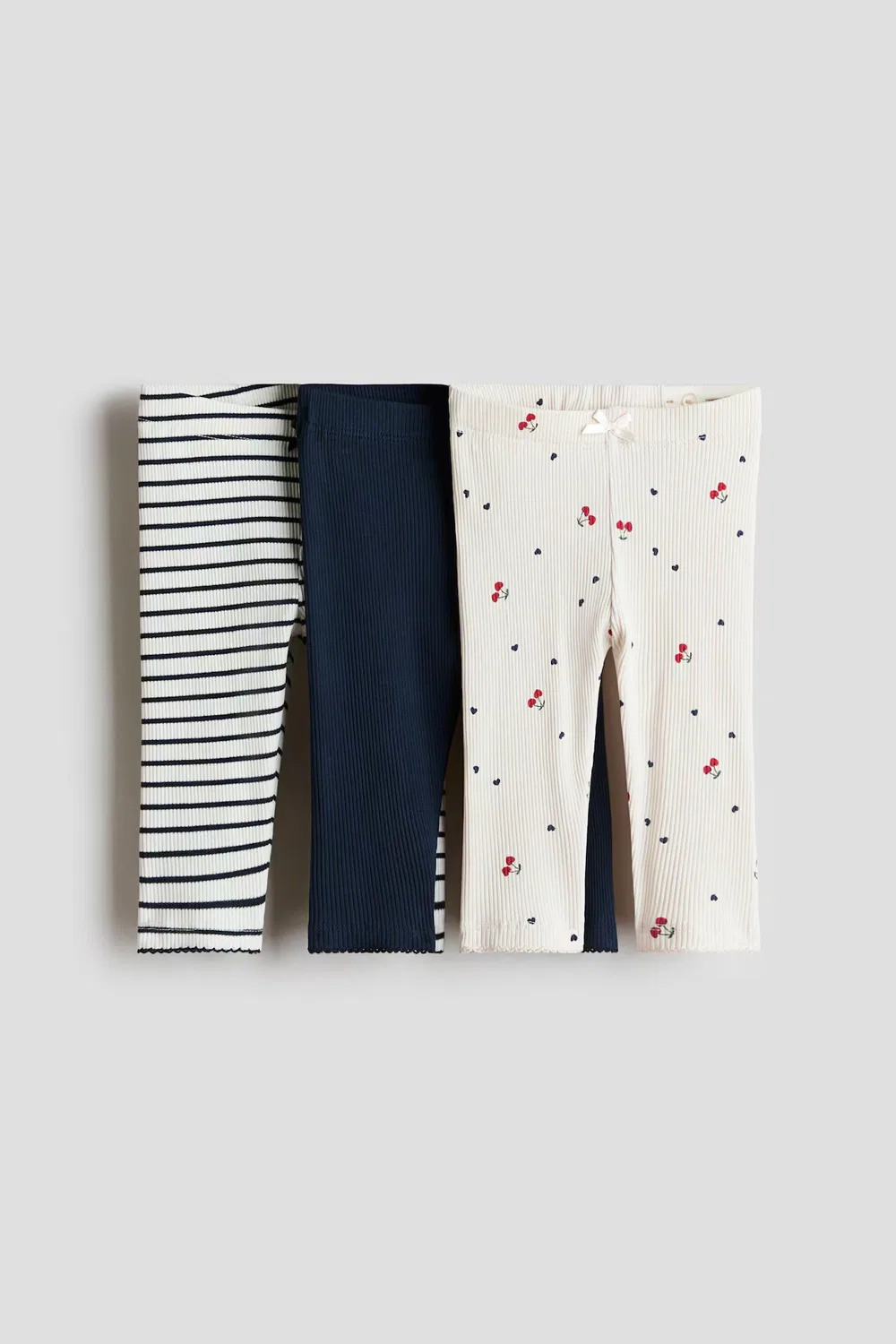 3 хлопковых леггинса в упаковке H&M, Weiß/Kirschen