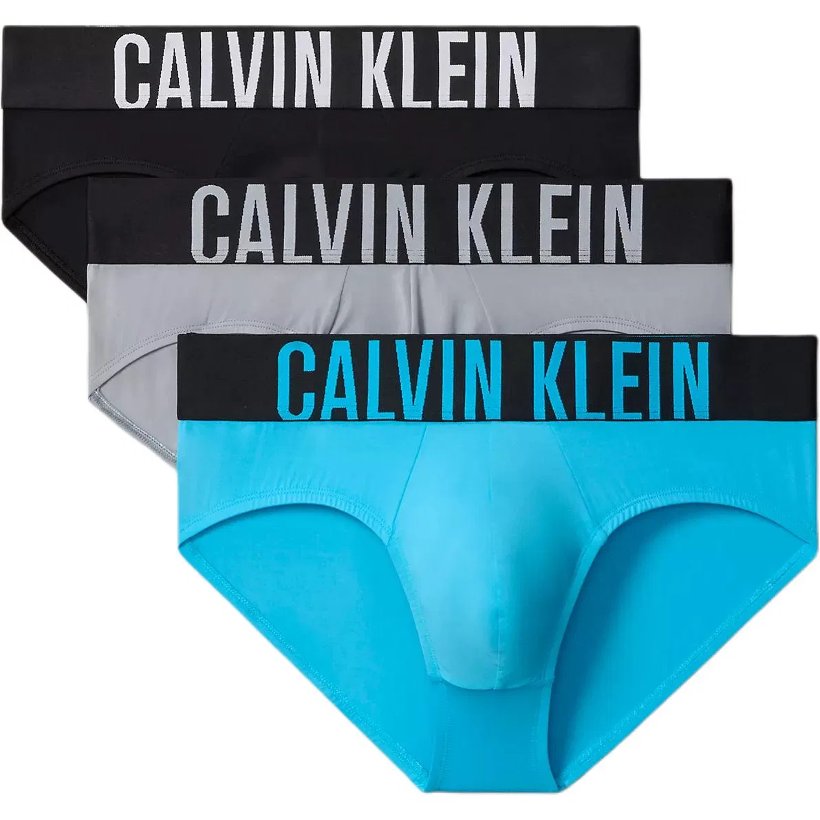 Мужские трусы-слипы Calvin Klein, 3 шт комплект, Black/Gray/Blue