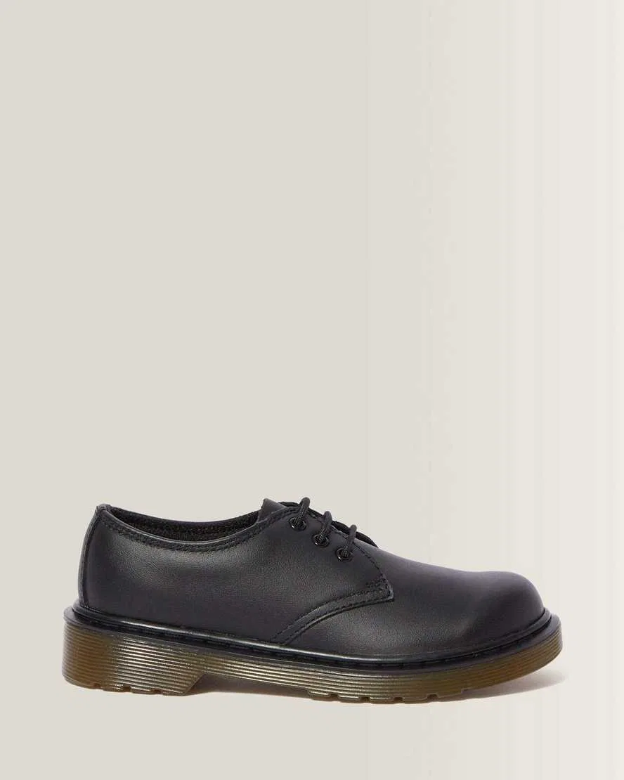 Детские кожаные оксфорды на шнуровке с подкладкой Dr. Martens, черный