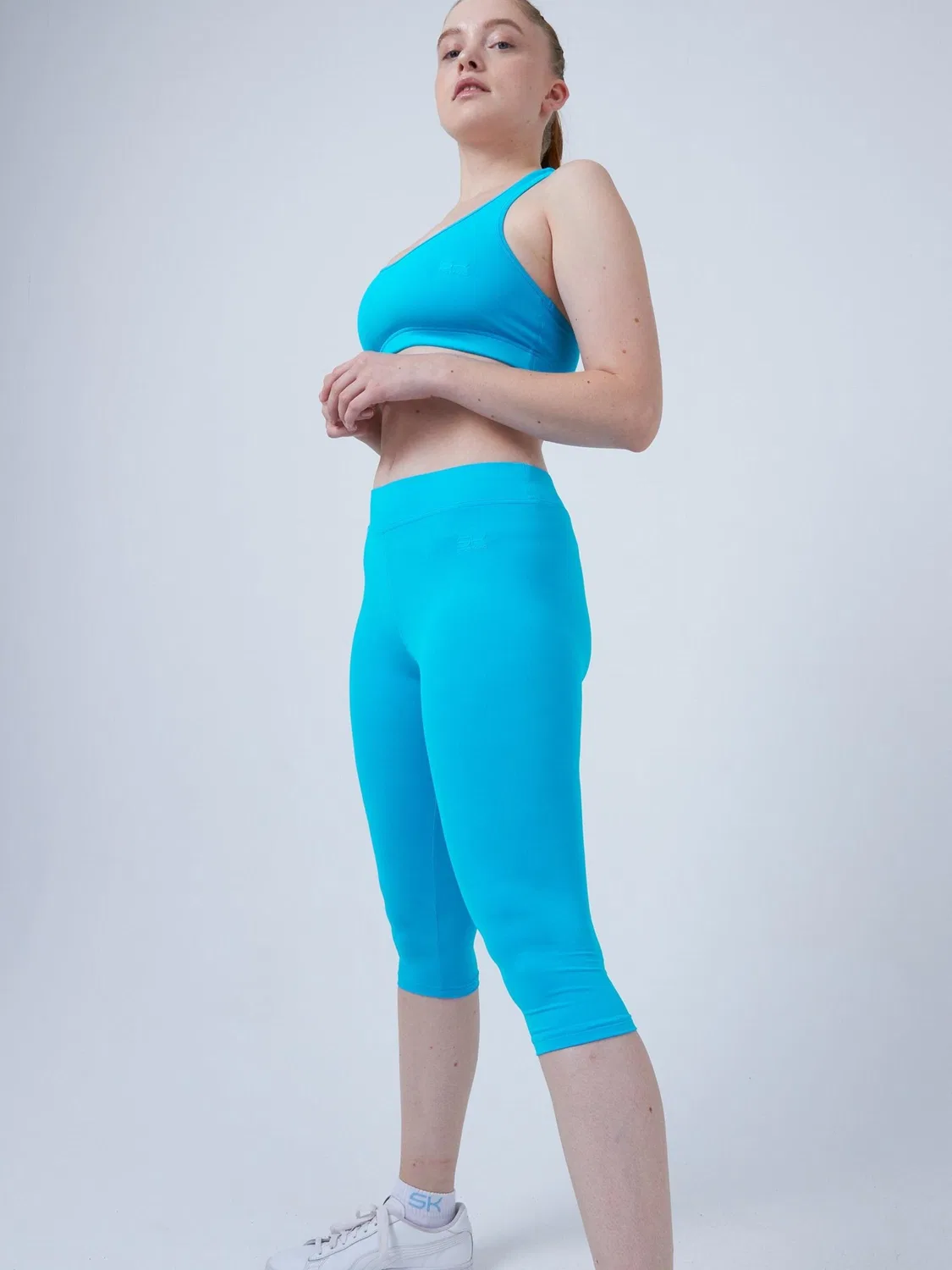 Узкие леггинсы Sportkind 3/4 Sport Leggings бирюзового цвета — фото 2