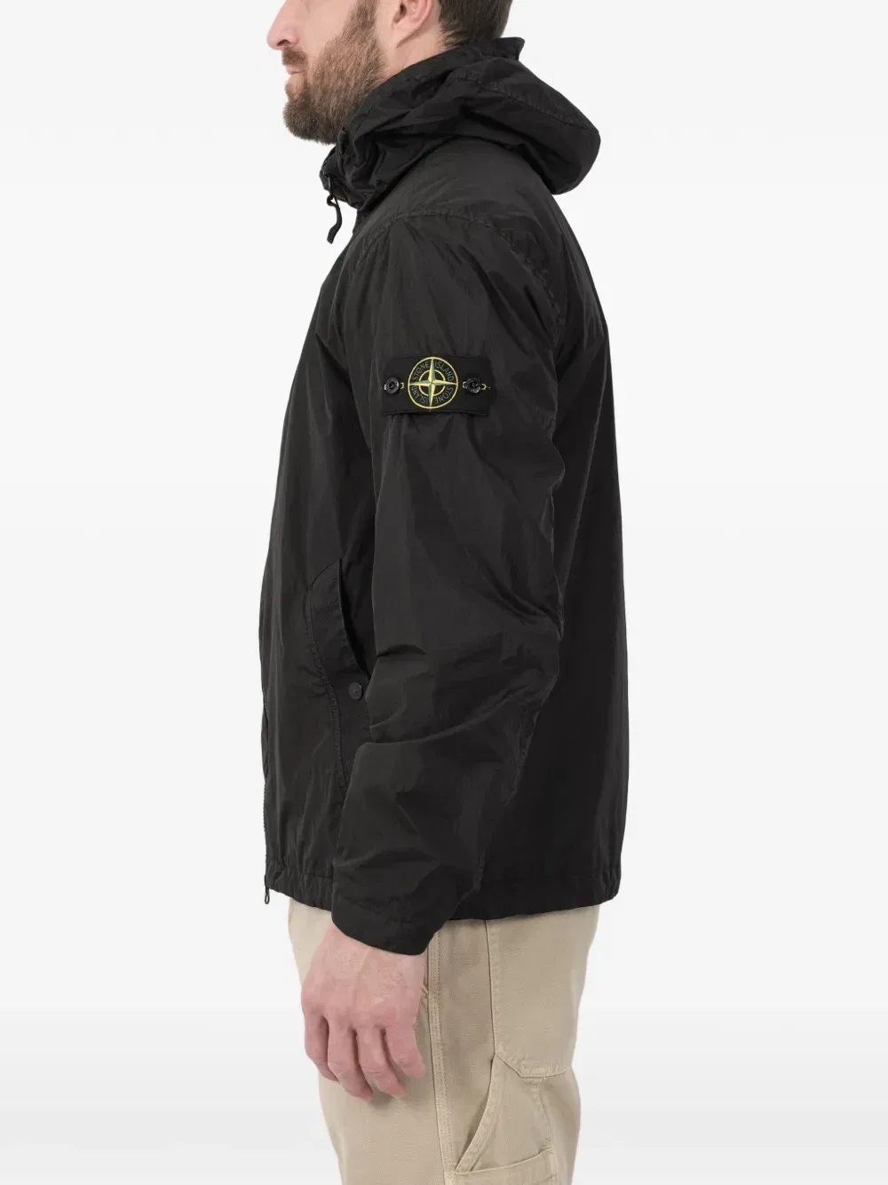 Куртка с капюшоном и нашивкой-логотипом Stone Island, черный — фото 3
