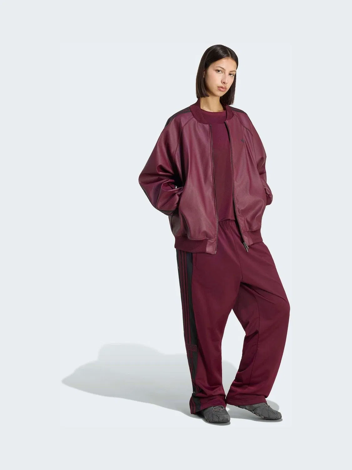 Футболка Firebird, свободная посадка, adidas Originals, темно-бордовый — фото 3