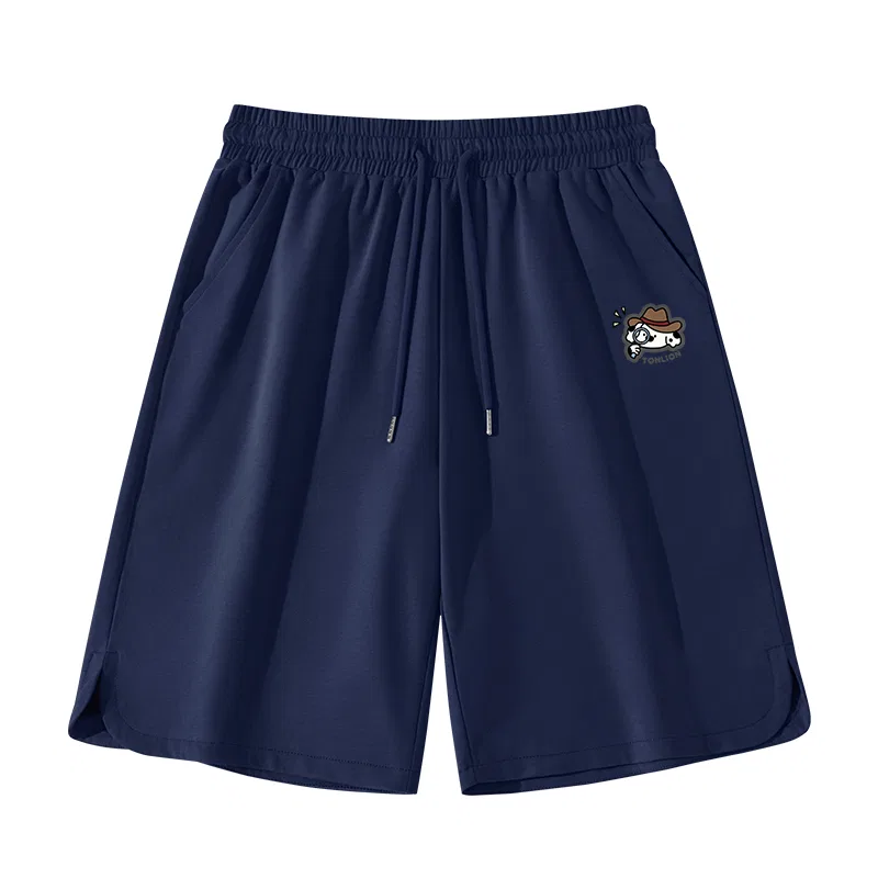 Детские шорты спортивные с разрезами Tonlion Retro Sporty Style Shorts, Цвет 220G Knitted Shorts Navy Blue