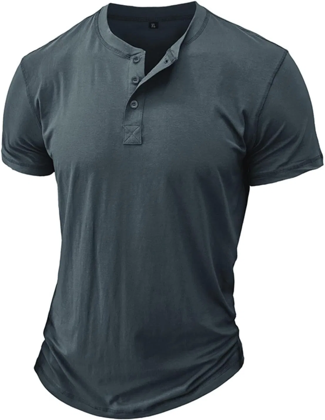 Мужская футболка поло с V-образным вырезом хлопок Relaxed Fit, Dark Gray — фото 3
