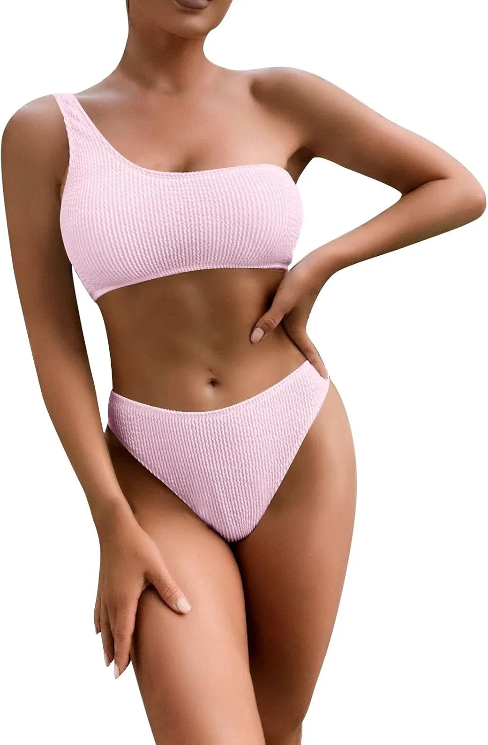 Женский бикини-сет с высокой талией Push Up, Pink