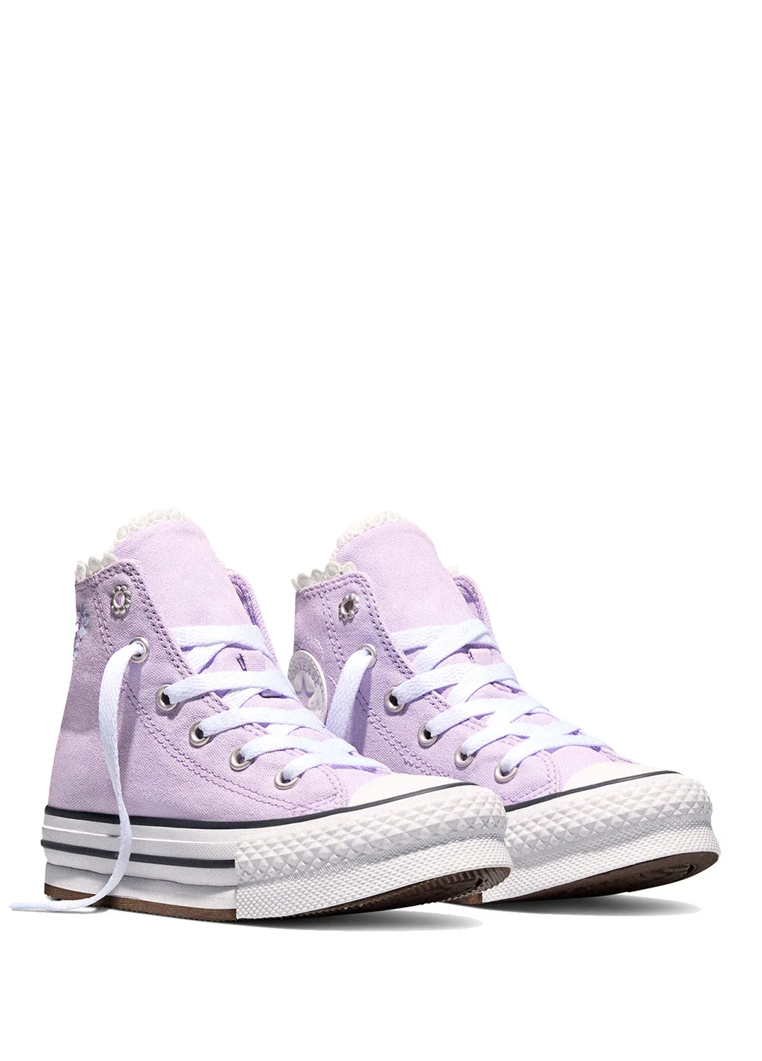 Кроссовки детские Converse Chuck Taylor All Star EVA Lift с цветочным принтом, lilac — фото 2