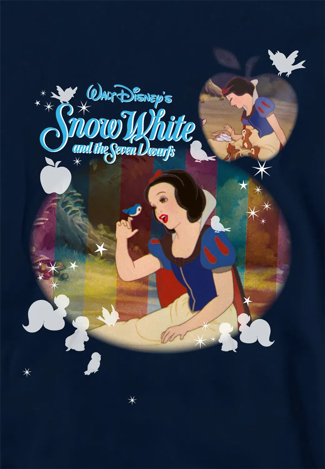 Детский худи с принтом And the seven dwarfs movie stills Snow White, Navy — фото 2