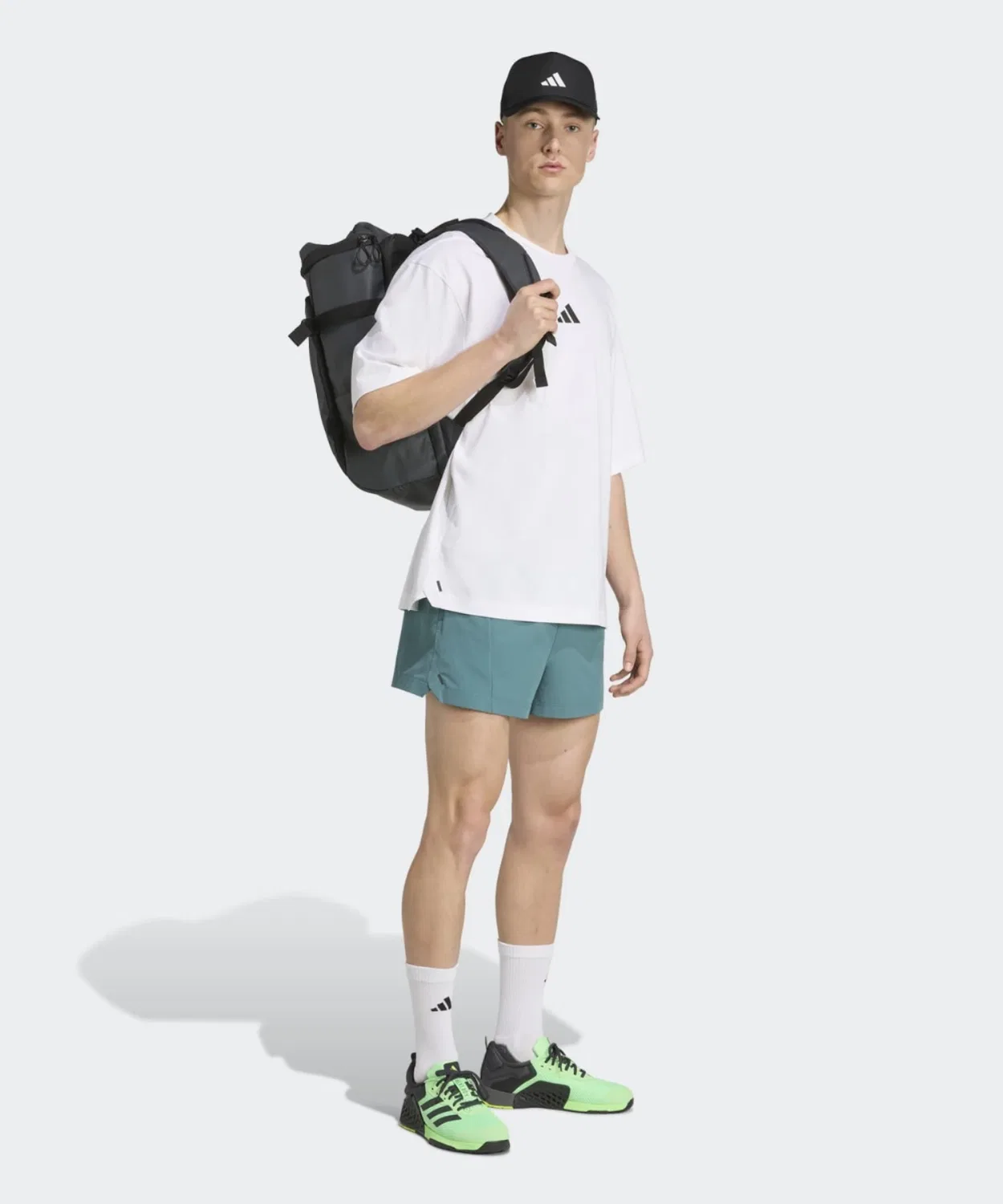 Мужская футболка оверсайз с коротким рукавом Power Adidas, Белый — фото 4