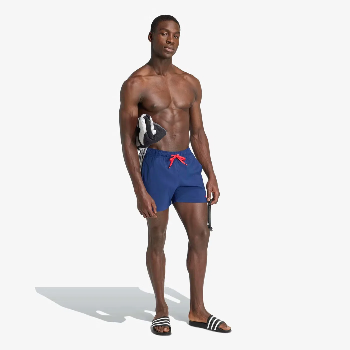 Шорты плавательные с 3 полосками 3-Stripes Adidas, темно-синий — фото 4