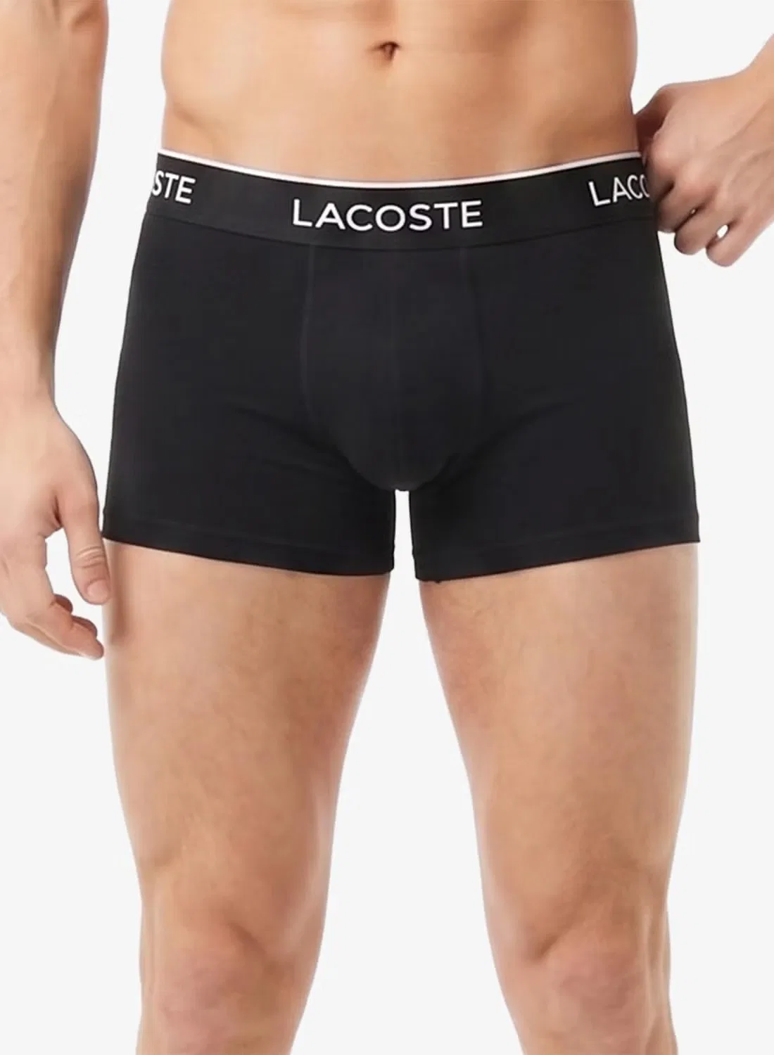 Трусы-боксеры эластичные комплект из 3 штук Lacoste, черный — фото 3