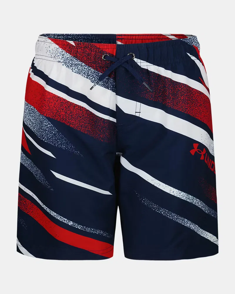 Шорты для плавания 15 см быстросохнущие UPF 50+ UA Speed Eng UnderArmour, Academy/Red