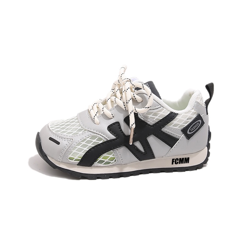 

Нескользящие и дышащие детские кроссовки средней высоты для повседневной носки FCMM, серебряный