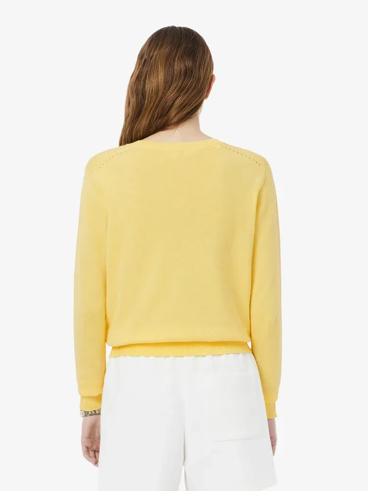 Свитер LACOSTE Light Cotton V-образный вырез, Lemon — фото 3