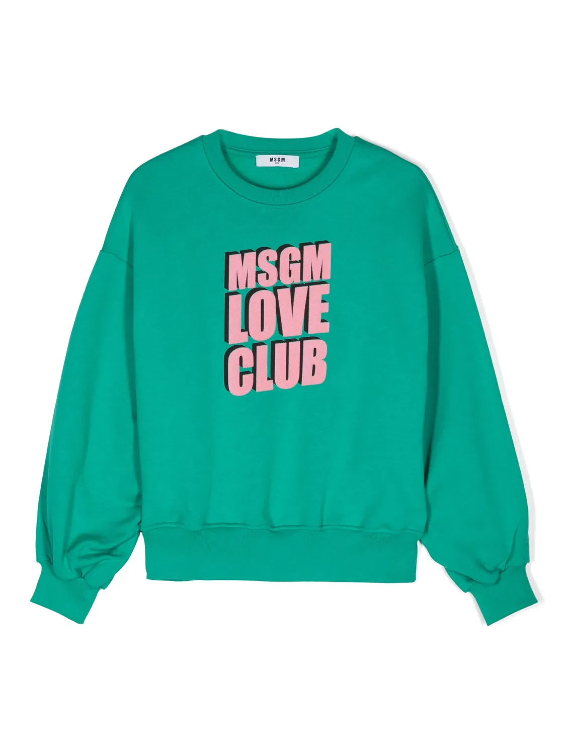 Свитшот с флокированным логотипом MSGM, зеленый