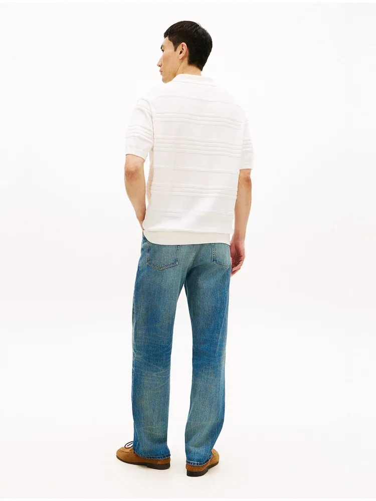 Свитер поло, хлопковый бленд, модель T12G1KPN260MT2Z00 TOMMY HILFIGER, Ivory — фото 3