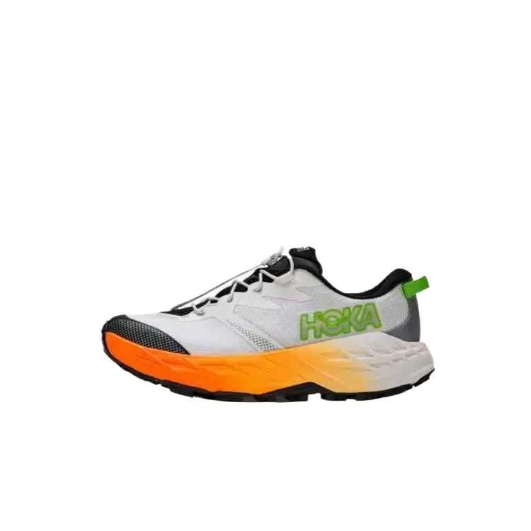 Детские беговые кроссовки для девочек и мальчиков с амортизацией HOKA ONE ONE, Morning Frost White/Neon Orange