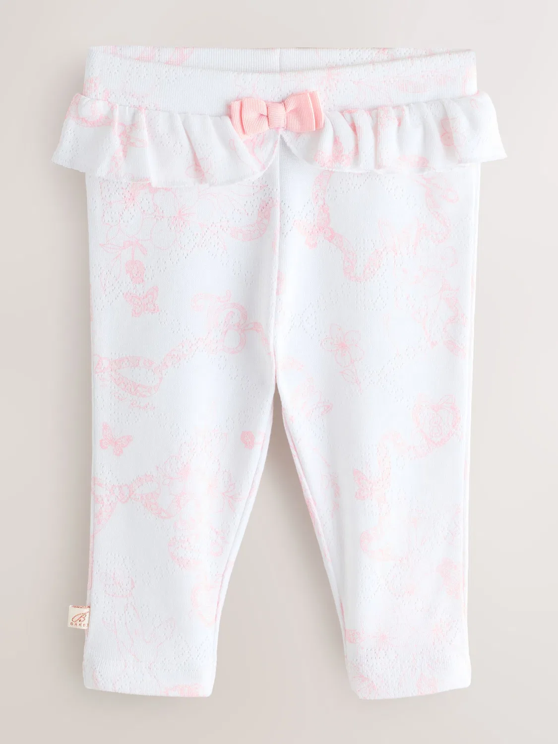 Леггинсы детские 2 шт. Pointelle Layette Baker by Ted Baker, белый/розовый — фото 3