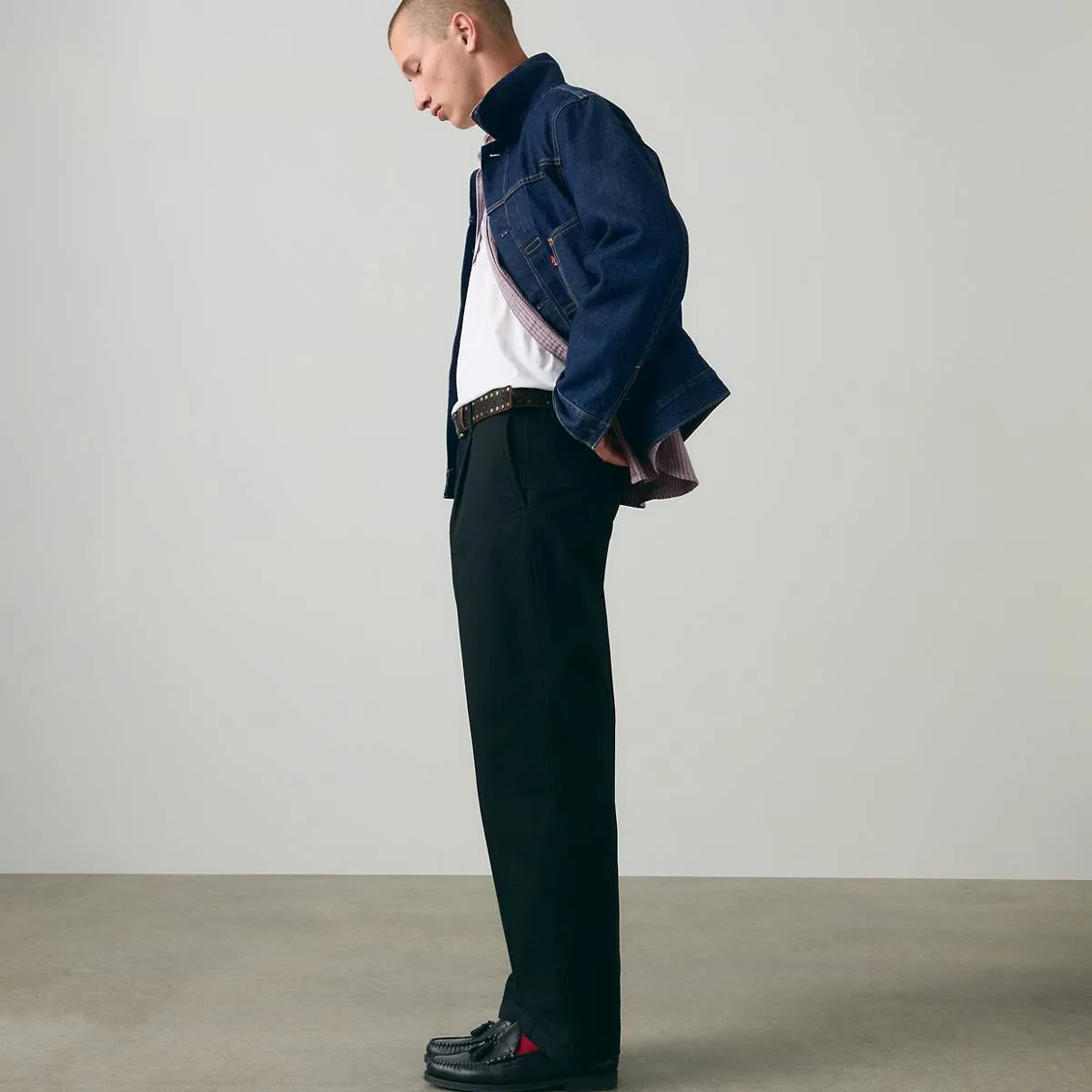 Свободные плиссированные рабочие мужские брюки чинос Levi's, Mineral Black - Black