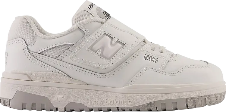 

Кроссовки New Balance 550 Bungee Lace Strap Little Kid 'White Grey', белый